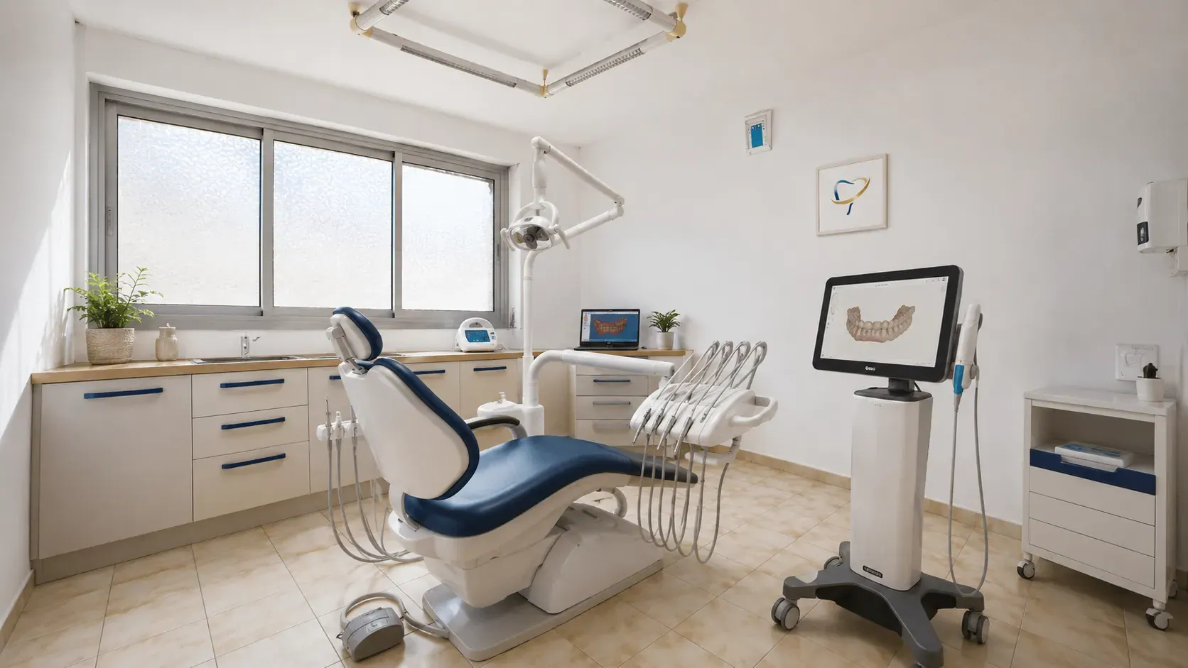 Environnement de soins dentaires équipé d'outils numériques