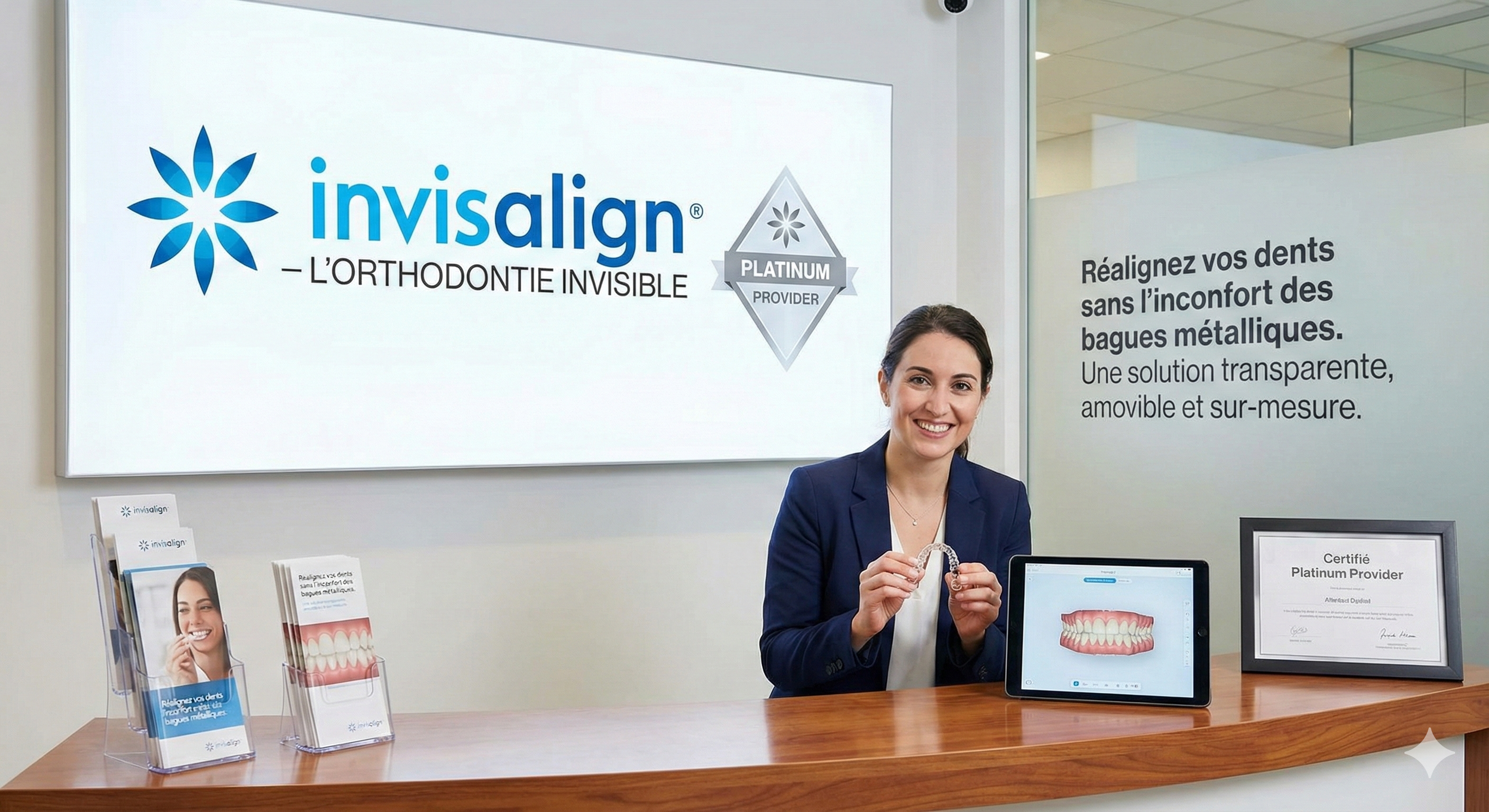 Visuel d'orthodontie invisible Invisalign pour la page du cabinet dentaire a Sete